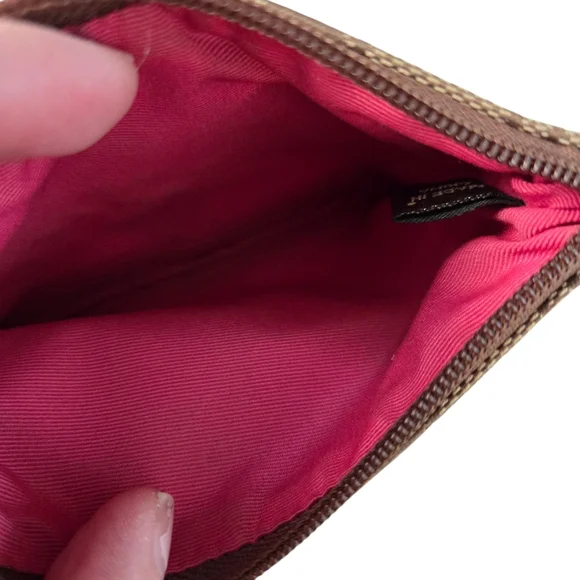 Coach Pink and Brown Stripe Wristlet - Picture 6 of 7